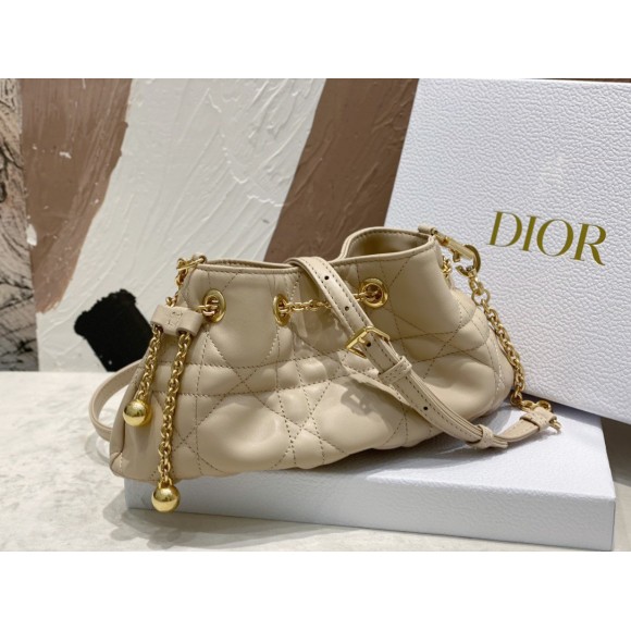 D*or ammi small bag in sand pink macrocannage lambskin