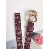 Dior Saddle 20MM Belt In Bordeaux Dior Oblique Jacquard