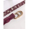 Dior Saddle 20MM Belt In Bordeaux Dior Oblique Jacquard