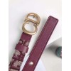 Dior Saddle 20MM Belt In Bordeaux Dior Oblique Jacquard