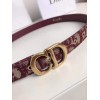 Dior Saddle 20MM Belt In Bordeaux Dior Oblique Jacquard