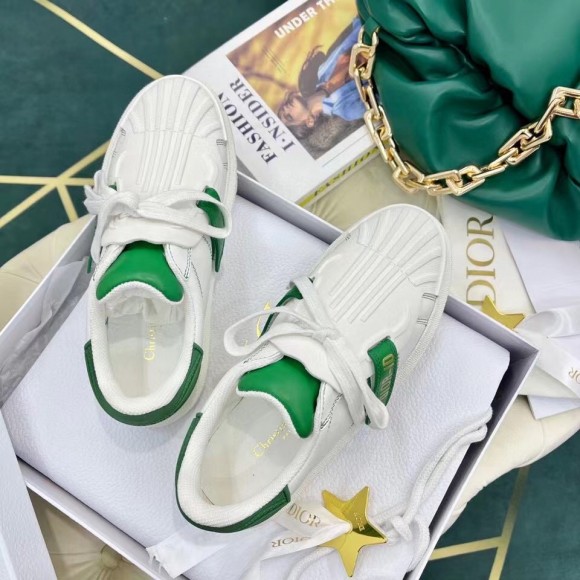 D*or D*or-id sneakers in white leather with green strap