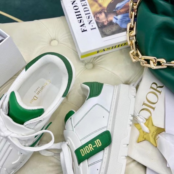 D*or D*or-id sneakers in white leather with green strap