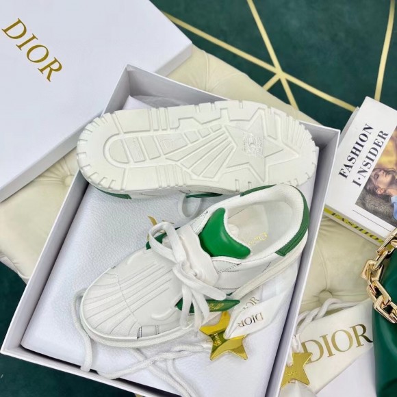 D*or D*or-id sneakers in white leather with green strap