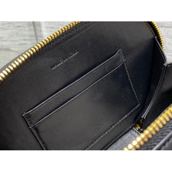 D*or cd signature oval camera bag in black calfskin