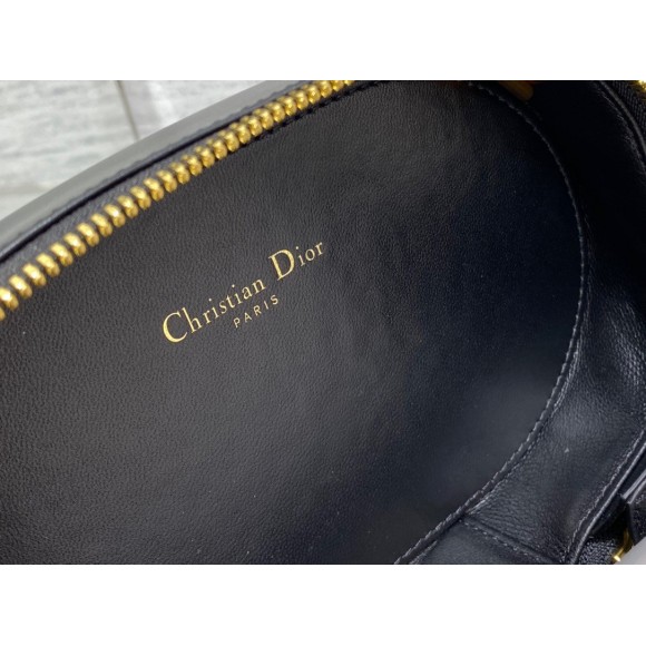 D*or cd signature oval camera bag in black calfskin