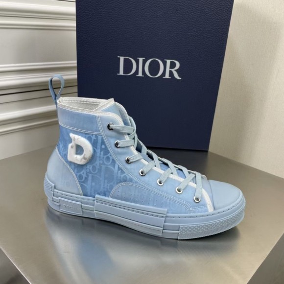 D*or men's b23 high-top sneakers in ligth blue oblique canvas