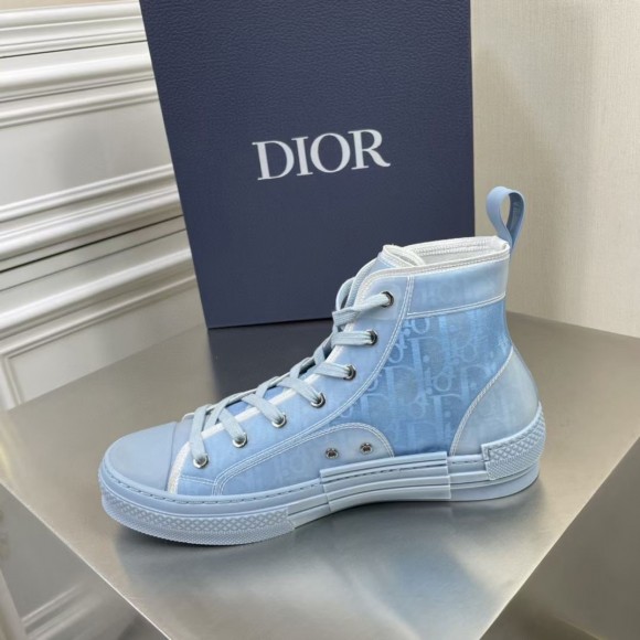 D*or men's b23 high-top sneakers in ligth blue oblique canvas