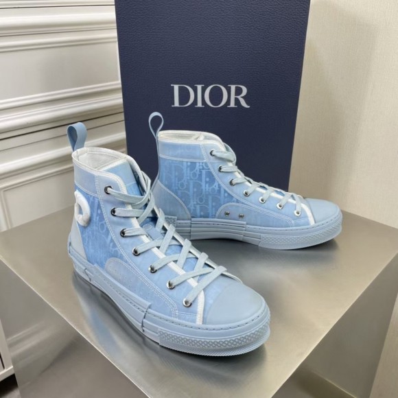 D*or men's b23 high-top sneakers in ligth blue oblique canvas