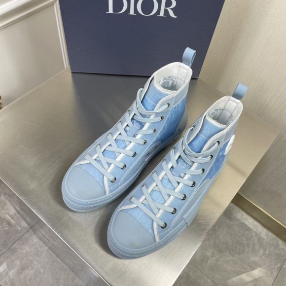 D*or men's b23 high-top sneakers in ligth blue oblique canvas