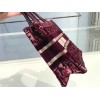 Dior Mini Book Tote Bag In Bordeaux Velvet Oblique Embroidered