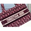 Dior Mini Book Tote Bag In Bordeaux Velvet Oblique Embroidered