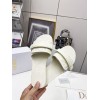 Dior Dio(r)evolution Slide Sandals In White Calfskin