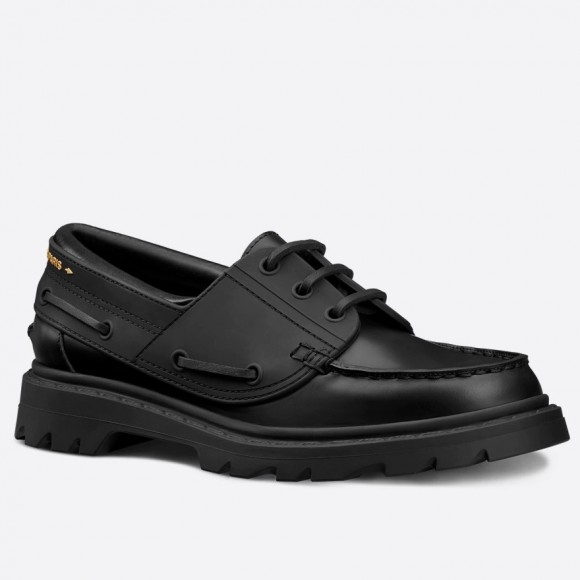 D*or walker boat shoes in black calfskin