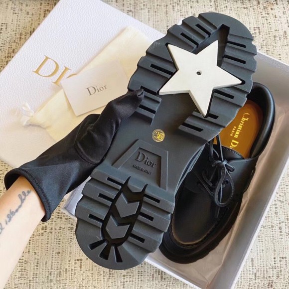 D*or walker boat shoes in black calfskin