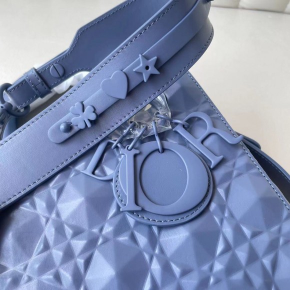 D*or small lady D*or my abcD*or bag in denim calfskin with diamond motif