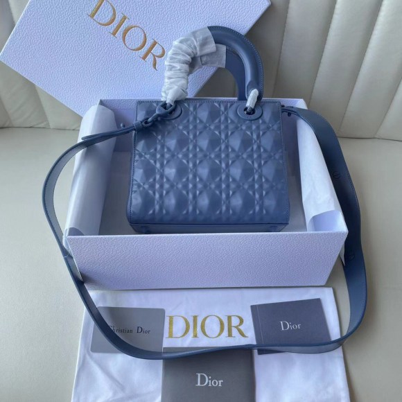 D*or small lady D*or my abcD*or bag in denim calfskin with diamond motif