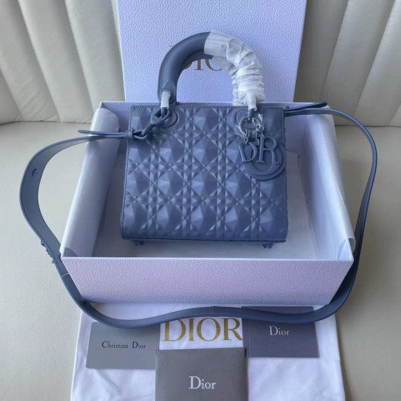 D*or small lady D*or my abcD*or bag in denim calfskin with diamond motif