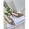 Dior J'Adior Slingback Pumps 100mm In Nude Jardin Botanique Embroidery Cotton