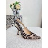 Dior J'Adior Slingback Pumps 100mm In Nude Jardin Botanique Embroidery Cotton