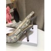 Dior J'Adior Slingback Pumps 100mm In Gray Toile de Jouy Reverse