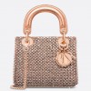 Dior Lady Dior Mini Chain Bag in Square with Strass and Beads