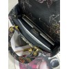 Dior Lady D-Lite Medium Bag In Black Jardin Botanique Embroidery
