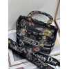 Dior Lady D-Lite Medium Bag In Black Jardin Botanique Embroidery