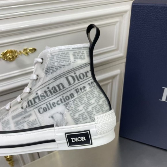 D*or men's b23 high-top sneakers in canvas with newspaper print