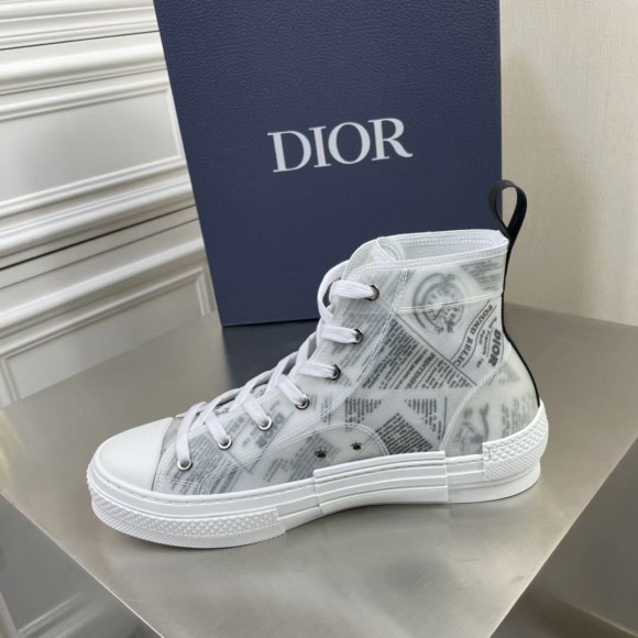 D*or men's b23 high-top sneakers in canvas with newspaper print