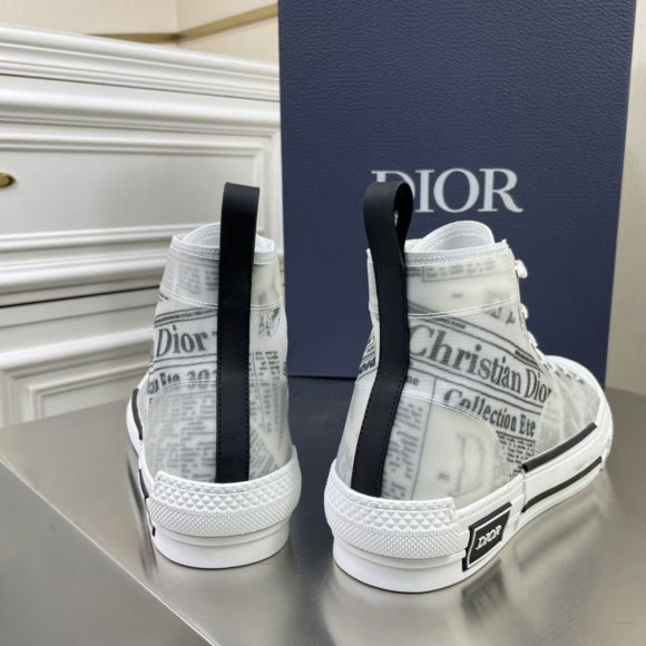 D*or men's b23 high-top sneakers in canvas with newspaper print