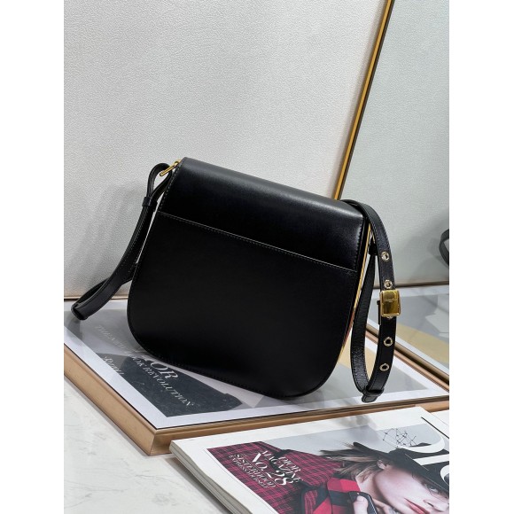 D*or bobby frame bag in black box calfskin