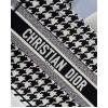 Dior Medium Book Tote Bag In Black Houndstooth Embroidery