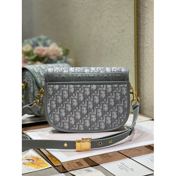 D*or bobby medium bag in grey D*or oblique jacquard