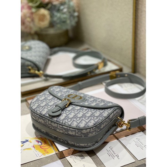 D*or bobby medium bag in grey D*or oblique jacquard