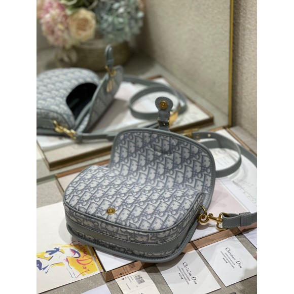 D*or bobby medium bag in grey D*or oblique jacquard