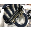 Dior Lady D-Lite Medium Bag In Blue D-Stripes Embroidery