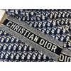 Dior Oblique Scarf In Navy Blue Technical Cashmere