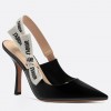 Dior J'Adior Slingback Pumps 100mm In Black Patent Calfskin