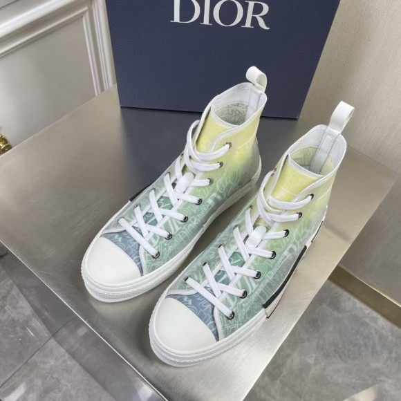 D*or men's b23 high-top sneakers with green and yellow print