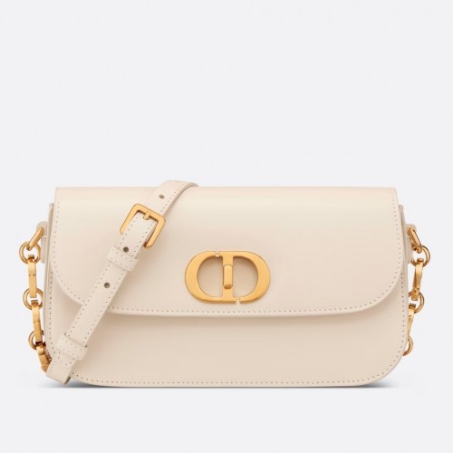 Dior 30 Montaigne Avenue Bag In White Box Calfskin