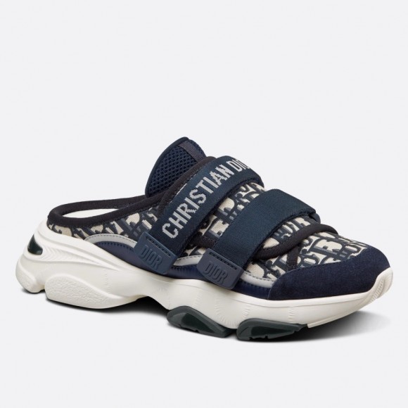 D*or d-wander open back sneakers in blue oblique fabric