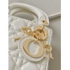 Dior Lady Dior Micro Bag In White Cannage Lambskin