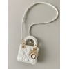 Dior Lady Dior Micro Bag In White Cannage Lambskin
