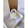 Dior Lady Dior Micro Bag In White Cannage Lambskin