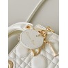 Dior Lady Dior Micro Bag In White Cannage Lambskin
