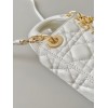 Dior Lady Dior Micro Bag In White Cannage Lambskin