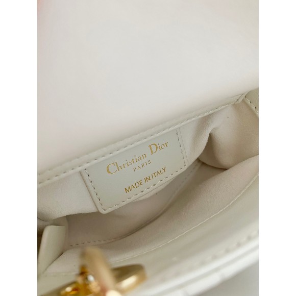 D*or lady D*or micro bag in white cannage lambskin