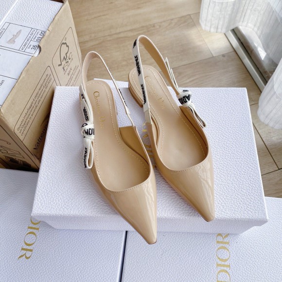 D*or j'aD*or slingback ballerina flats in nude patent leather