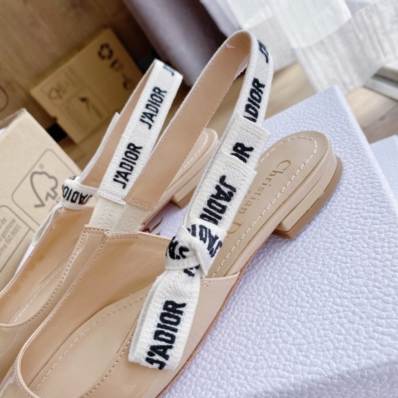 D*or j'aD*or slingback ballerina flats in nude patent leather